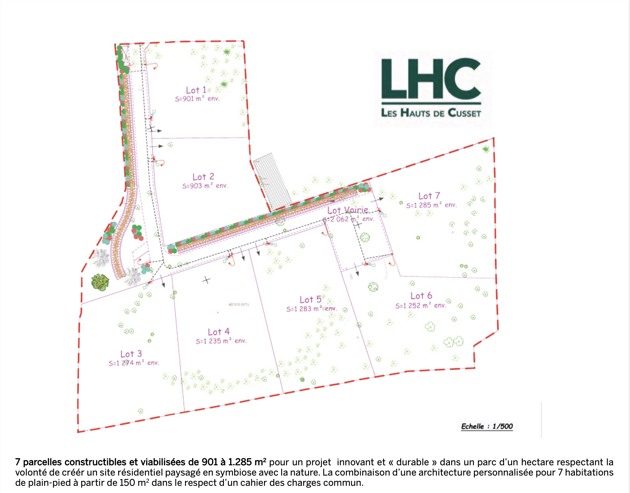 7 parcelles constructibles sur les hauteurs de Cusset